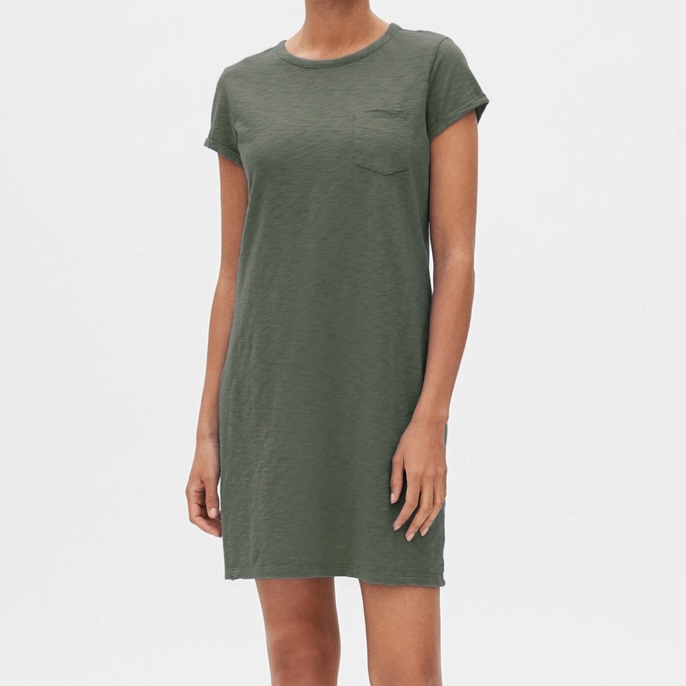 GAP Hunter Green Pocket T-Shirt Dress